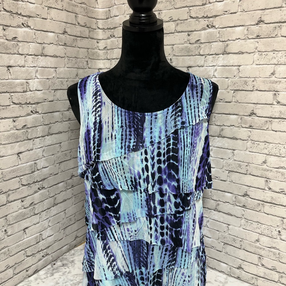 Chico's Artistic Blue and Purple Tank Top